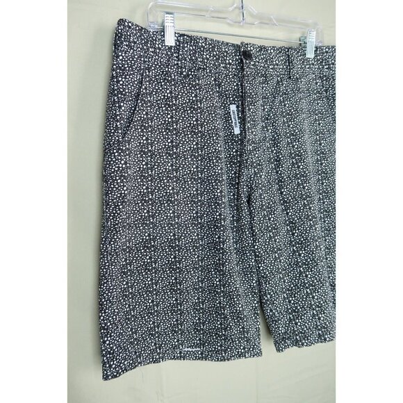 Parish Nation Chino Shorts Men's 34 Black and White Dots Baggy Knit Button Fly - Picture 3 of 10